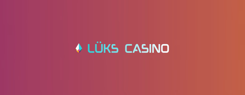 The Lüks Casino logo on a cherry and coral gradient background